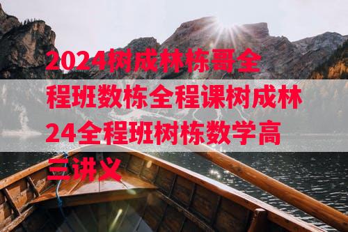 2024树成林栋哥全程班数栋全程课树成林24全程班树栋数学高三讲义