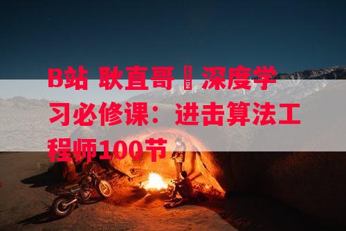 B站 耿直哥–深度学习必修课：进击算法工程师100节