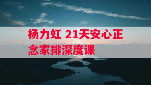 杨力虹 21天安心正念家排深度课