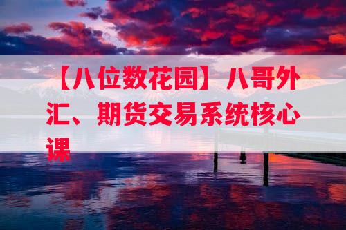 【八位数花园】八哥外汇、期货交易系统核心课