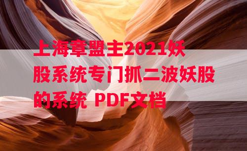 上海章盟主2021妖股系统专门抓二波妖股的系统 PDF文档