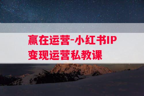 赢在运营-小红书IP变现运营私教课