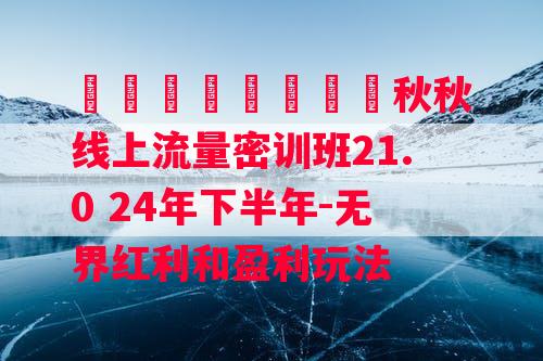 ​​​​​​​​秋秋线上流量密训班21.0 24年下半年-无界红利和盈利玩法