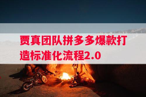 贾真团队拼多多爆款打造标准化流程2.0