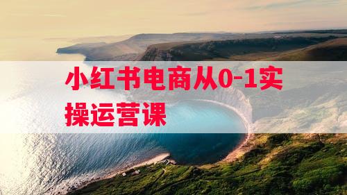 小红书电商从0-1实操运营课