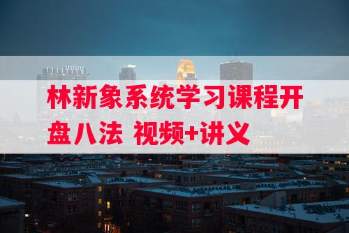 林新象系统学习课程开盘八法 视频+讲义