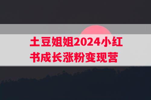 土豆姐姐2024小红书成长涨粉变现营