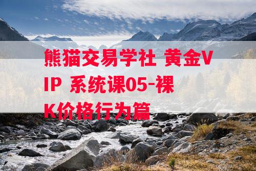 熊猫交易学社 黄金VIP 系统课05-裸K价格行为篇